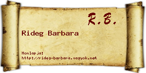 Rideg Barbara névjegykártya